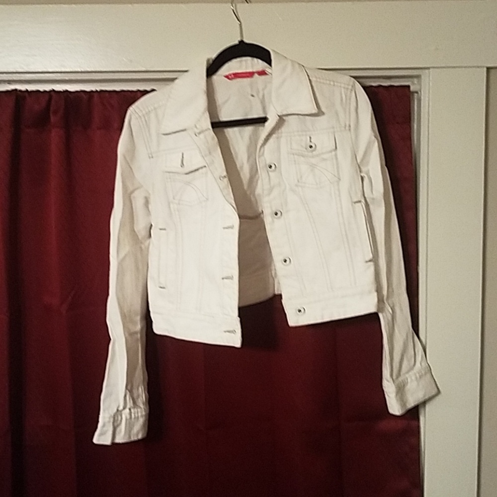 White jean jacket